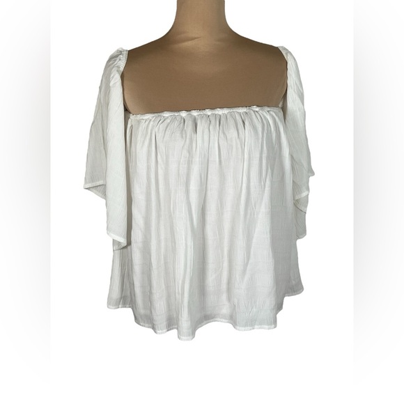 K Jordan White Off-Shoulder Top Size Medium - Picture 2 of 10
